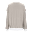 thumbnail image 4 of cfhntfmh Chandail en Molleton Surdimensionné pour Femmes Automne Ample Col Rond Manches Longues Basique Pull Tops à Blocs de Couleur, 4 of 7