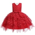 thumbnail image 1 of Niños tul tutú fiesta de cumpleaños vestido de princesa para niñas bebés encaje Floral niños ropa boda graduación elegante disfraz 5T (etiqueta 120) Gao Jinjia LED, 1 of 2