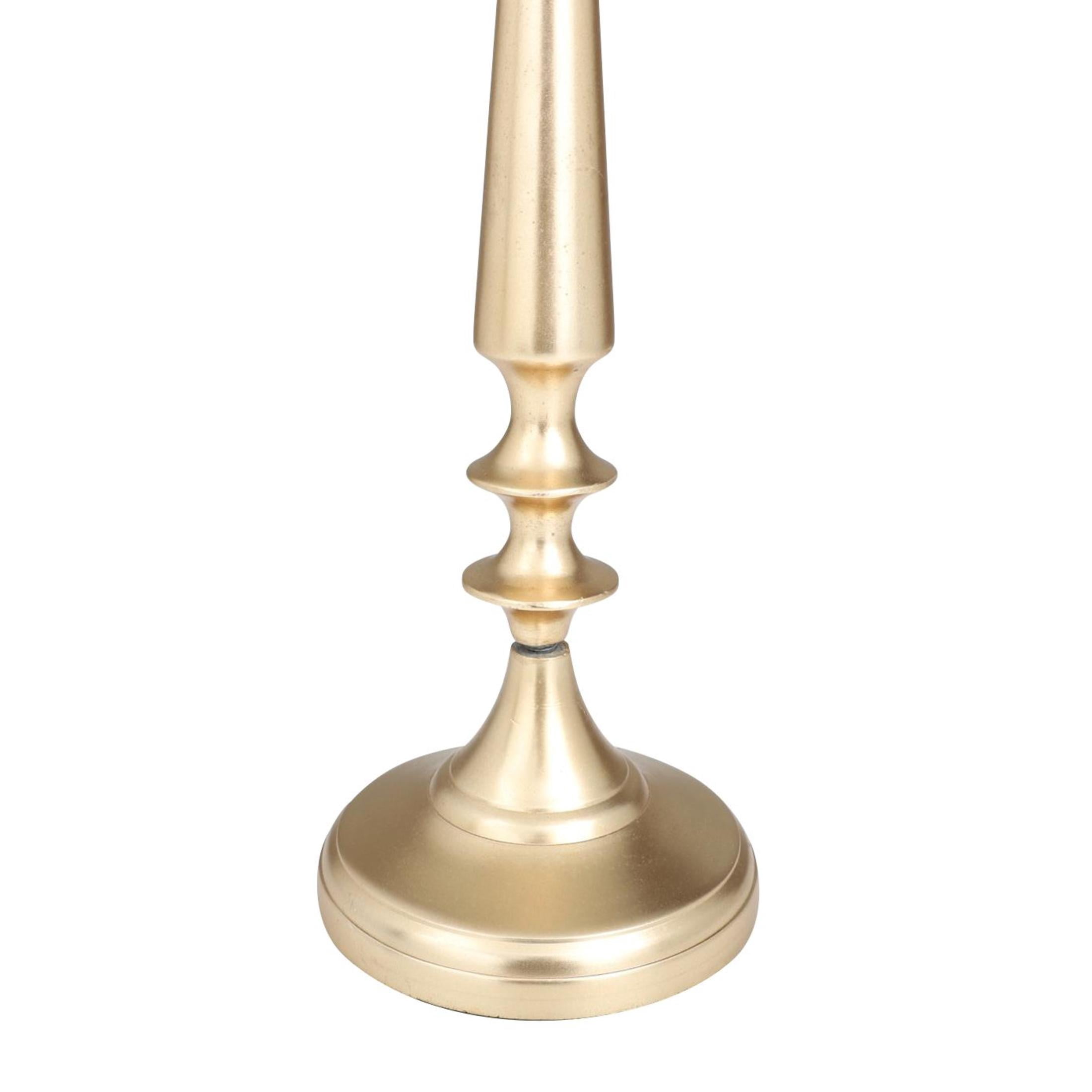 DecMode Traditional Five Tulip Shaped Candelabra Style Candle Holder, 13"W x 24"H with Aluminum Gold Polished Finish