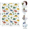 thumbnail image 4 of White Cartoon Dinosaurs Cacti Pattern Blanket,Comfortable Soft Flannel Throw Blanket,All Season,Warm Lightweight Blankets for Sofa Bed Couch Living Room Chair,30"x40", 4 of 4