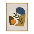 thumbnail image 1 of Designart Botanical Minimalist Shapes With Green Leaf FLOAT FRAME WALL ART, 1 of 4