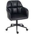 thumbnail image 1 of HOMCOM Chaise de Bureau Pivotante, Chaise de Bureau à Hauteur Réglable, Noire, 1 of 10