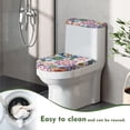 thumbnail image 4 of HELLHERO Cozy for Indoor Home, Elastic Edge Elastic Fabric Toilet Lid Dust Cover Set, Elastic Bottom, Stretch, 2 Pack, 4 of 8