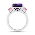 thumbnail image 2 of ANGARA Natural Cushion 6.15 ct Amethyst Cocktail Ring with Pink Sapphires in 14K White Gold for Women (Size-12mm) | February Birthstone, Anniversary, Jewelry Gift for Women | Natural Amethyst Ring, 2 of 8