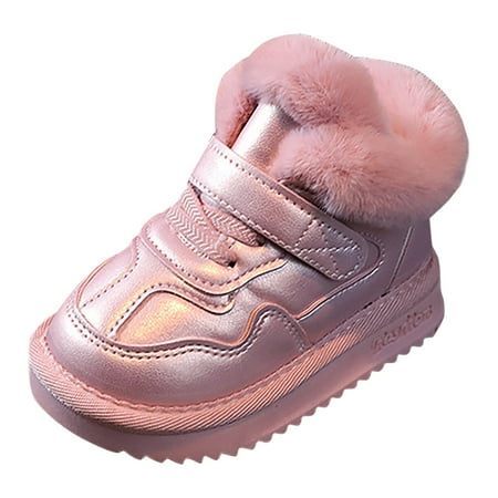

Dpytoraw Winter Children Cotton Shoes Girls And Boys Plush Casual And Versatile Warm Short Boots Size 8