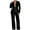 Black, variant on LYXSSBYX Blazer Sets Women 2 Piece Outfits Woman Sequin Solid Color Fashion Fallow Long-Sleeved Trousers V-Neck Suit