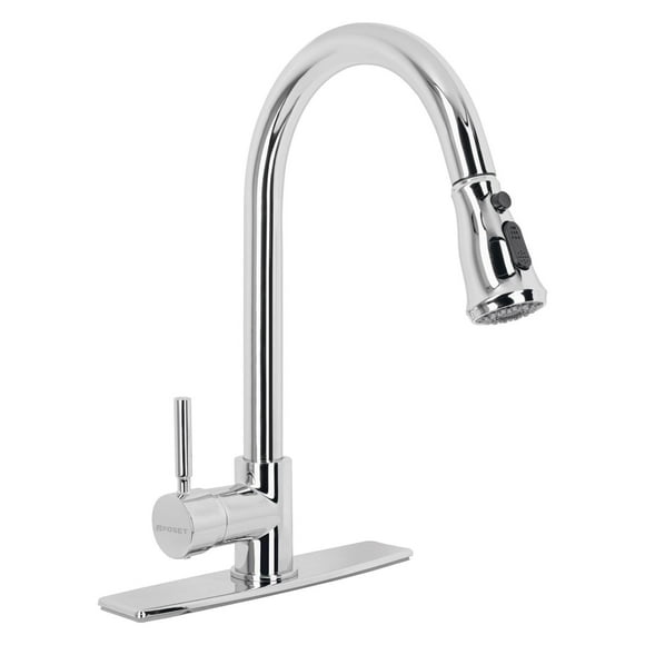 Monomando para fregadero, cuello extraible, cromo, Tubig Foset TBF-84