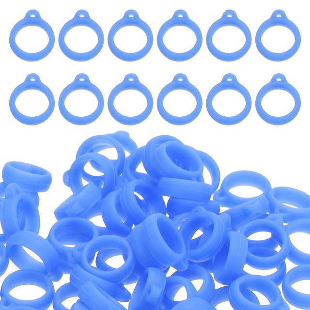 Unique Bargains Anti-Lost Silicone Rubber Holder, 60 Pcs Multipurpose Lanyard, Blue