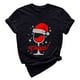thumbnail image 4 of Gibobby Camiseta Navideña De La Mujer Camiseta de manga corta con cuello redondo y estampado de Navidad para mujer(Negro,XG), 4 of 5