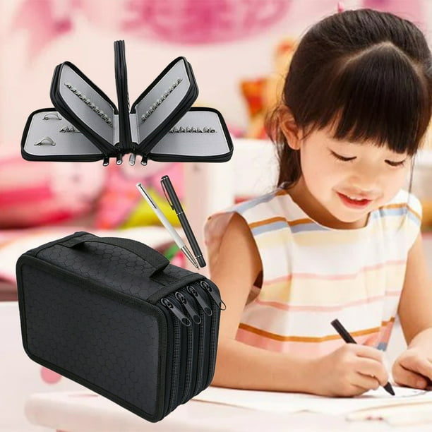 Estuche para lápices de gran capacidad para estudiantes, bolsa de almacenamiento de papelería con compartimentos, color macarrón, estuche multifuncional para lápices.