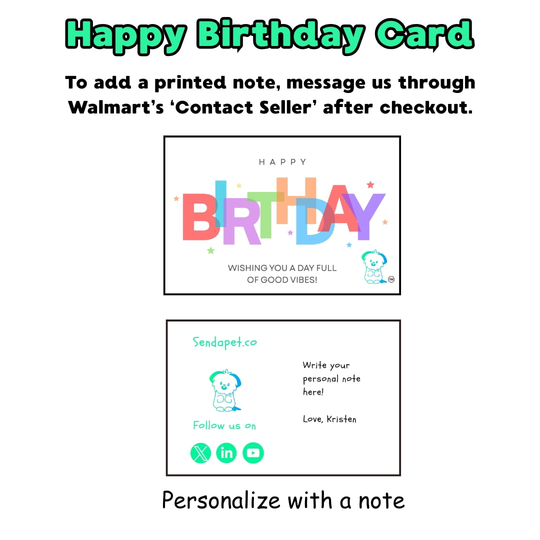 Send A Pet Weighted Cow Plush Gift – Birthday Card