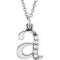thumbnail image 3 of .025 CTW Diamond Lowercase Letter "m" Initial 16" Necklace in 14k White Gold, 3 of 6