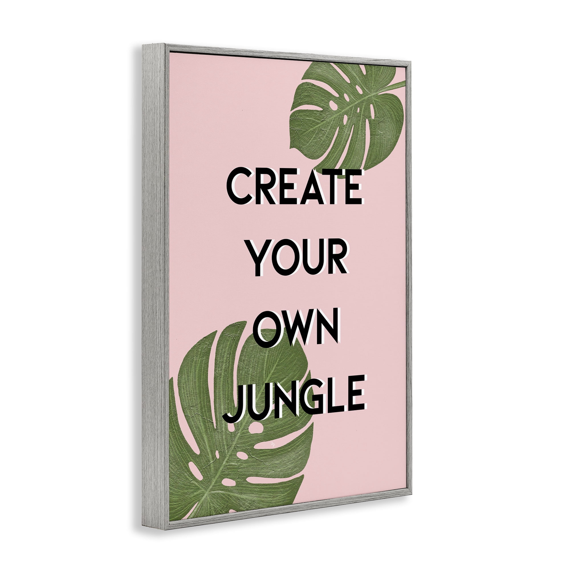Stupell Industries Create Your Own Jungle Gray Framed Giclee Art, design by Martina Pavlova