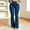 Dark Blue, variant on Women's Pants Solid Bootcut Jeans with Button-Zip Fly Black Size 2XL