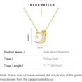 thumbnail image 2 of 14K Gold Crescent Jade Necklace, Rabbit Jade Pendant Necklace, Women's Day, Birthday Gift for Wife, Girlfriend, 2 of 4
