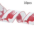 thumbnail image 2 of 10 rollos de cinta navideña de arpillera rústica con letras de copo de nieve de alce de dibujos animados impresas para manualidades, envoltura de regalos, decoración de árboles de fiesta navideña, 2 of 5