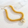 thumbnail image 4 of Leaf Resin Chunky Beaded Necklace for Women, Simple Modern Style Necklace Jewelry Accessory, 4 of 6