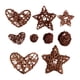 thumbnail image 1 of 9 bolas de ratán con forma de corazón y estrella para decoración navideña, accesorios para fotos, manualidades y regalos. Café, 1 of 9