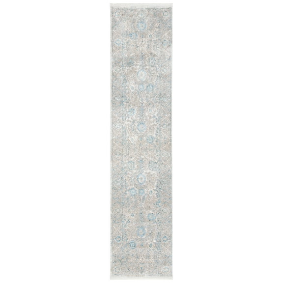 SAFAVIEH Dream Giles Floral Runner Rug, Grey/Blue, 2' x 8'