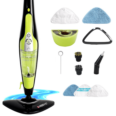 H2O HD 5-in-1 Steam Mop & Handheld Steamer, Multi-Surface Floor Cleaner with 3 Pack Pads