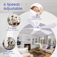 thumbnail image 3 of Ventilador de techo Kviflon 132 cm con luz y mando a distancia de 6 velocidades, 3 of 9