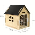 thumbnail image 2 of Small Indoor Dog House or Cat Bed, Cozy Wooden Design with Air Vents and Elevated Floor Warm Dog Cave, 2 of 5