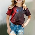 thumbnail image 2 of Space Galaxy Shirts Toddler Girls 3D Graphic Printed T-Shirts Short Sleeve Casual Crewneck T-Shirt Funny Colorful Shirt Oversized Kids Tops R09-Black 10-11 Years, 2 of 4