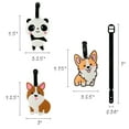 thumbnail image 2 of Wrapables Silicone Animal Luggage Tag with ID Card (Set of 3), Corgis & Panda, 2 of 7