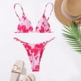 thumbnail image 5 of Cxenplz Triangle Bikini for Women Tie-Dye Printing String Bikini Set Low Waisted Two Piece Swimsuit Summer Vacation Bathing Suits, 5 of 5
