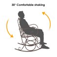 thumbnail image 6 of YOFE Patio Rocking Chairs, Single Rocking Chair with 30° Shaking, Wide Back, Handrest, Outdoor Rocker Chair for Patio Backyard Garden Porch, Retro Wrought Iron Bistro Rocking Chairs, D5290, 6 of 6