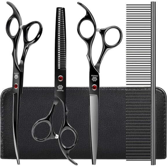5-Piece Dog and Cat Professional Grooming Scissors Set with Safety Round Tips