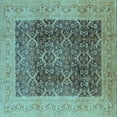 thumbnail image 1 of Ahgly Company Indoor Square Oriental Light Blue Traditional Area Rugs, 8' Square, 1 of 4