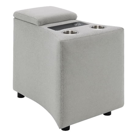 ACME Emee Console w/USB Port in Gray Corduroy