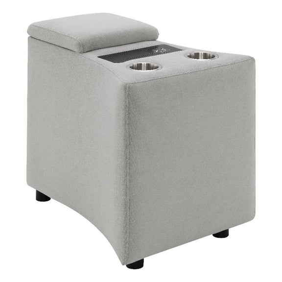 ACME Emee Console w/USB Port in Gray Corduroy