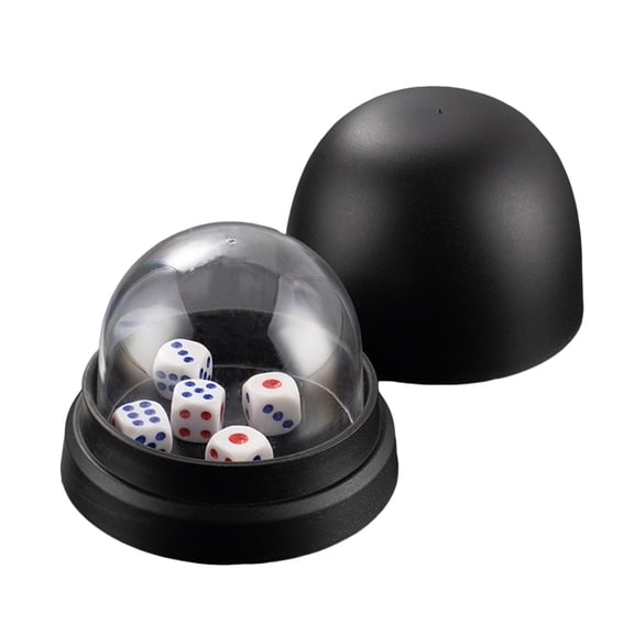 BAELLERT 1/10 Sets Dice Cup with Clear Cover Base Dot Dice Manual Shaker Cup Adults Family Night Bar Party Gambling Drinking Board Game Casino Equipment