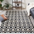 thumbnail image 2 of SAFAVIEH Studio Leather Mellony Geometric Area Rug, Black/Beige, 8' x 10', 2 of 8