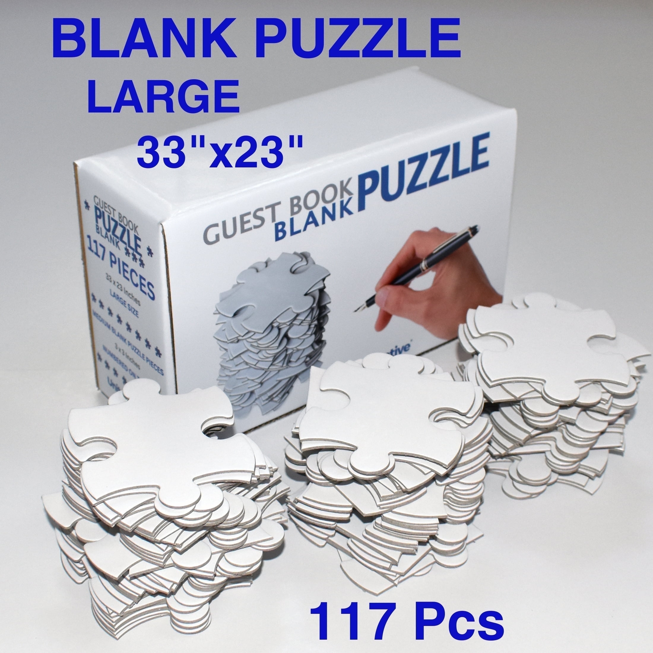 Large Blank Puzzle 33x23 inches, 117 Pieces for DIY Painting, Art and Craft Projects, Wedding Birthday Party and Special Events, Guest Book Alternative