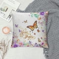 thumbnail image 2 of Pratyus Butterfly Flowers Plain Background Print Pillow Covers for Couch Pillow Case Square Design Short Plush Style Easy to Change 1PC 22x22in, 2 of 5