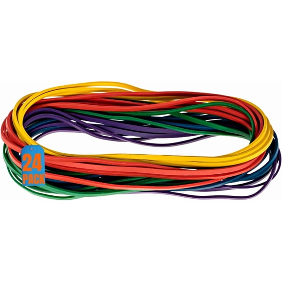 1InTheOffice Large Big Rubber Bands, 24/Pack
