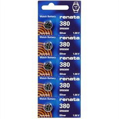 Renata #380 Silver Oxide Battery, 5 Batteries