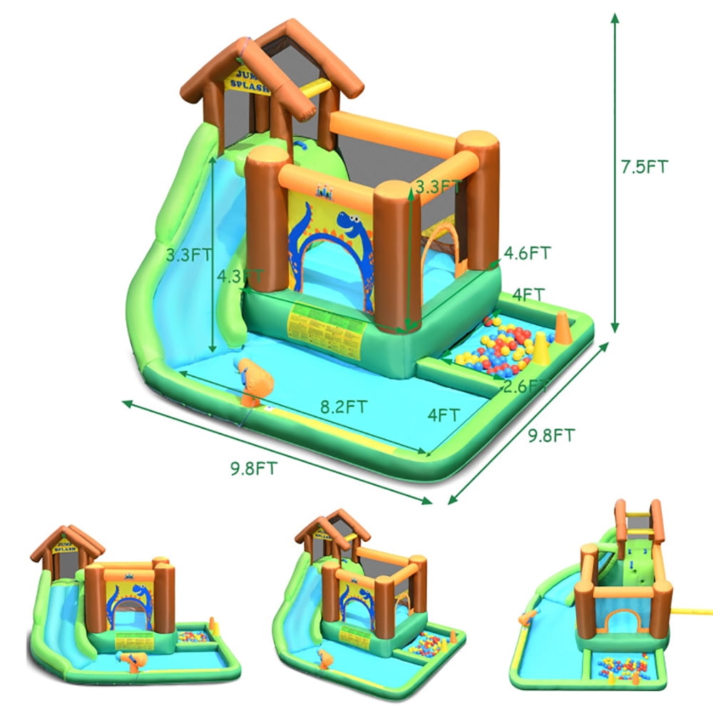 Aimee Lii Inflatable Waterslide Bounce House Climbing Wall Ball Pit with Blower, Playhouse for Kids Outdoor Aimee Lii Inflatable Waterslide Bounce House Climbing Wall Ball Pit with Blower, Playhouse for Kids Outdoor