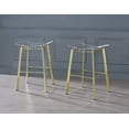 thumbnail image 2 of Fox Hill Trading Pure Decor Metal Barstools Saddle Seat Clear (Set of 2), 2 of 3