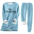 thumbnail image 1 of DPTALR Poche Ronde pour Femmes avec Isolation en Peluche Épaissie et Pantalon en Peluche, 1 of 4
