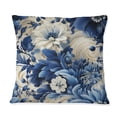 thumbnail image 3 of Designart "Romantic Swirls in Cobalt" Floral Printed Throw Pillow, 3 of 5