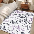 thumbnail image 4 of Grey Purple Botanical Area Rugs 2.7'x5', Washable Small Throw Rugs for Kitchen Bedroom, Watercolor Spring Floral Summer Leaf Indoor Outdoor Rug Non-Slip Low Pile Carpet Runner Reversible Floor Mats, 4 of 8