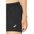 thumbnail image 2 of ASICS Womens Silver Logo 4-Inch Athletic Workout Shorts, Black, Small, 2 of 3