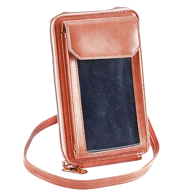 Pequeño bolso bandolera para teléfono móvil, funda para teléfono móvil con cartera colgante, bolso bandolera de piel sintética, pasaporte, funda para teléfono móvil con ranura para tarjetas, correa