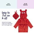 thumbnail image 5 of Rising Star Baby Bathrobe Set for Boys, Toddler Bathrobe with Hood, Matching Baby Washcloth, Soft Plush Cotton Boys Bathrobe, Lobster Red, 5 of 6