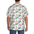 thumbnail image 3 of Fotbe Lotus Flower Camisa Estampada de Manga Corta para Hombre, Casual de Verano, Estilo Playero, Sin Arrugas-X-Large, 3 of 5