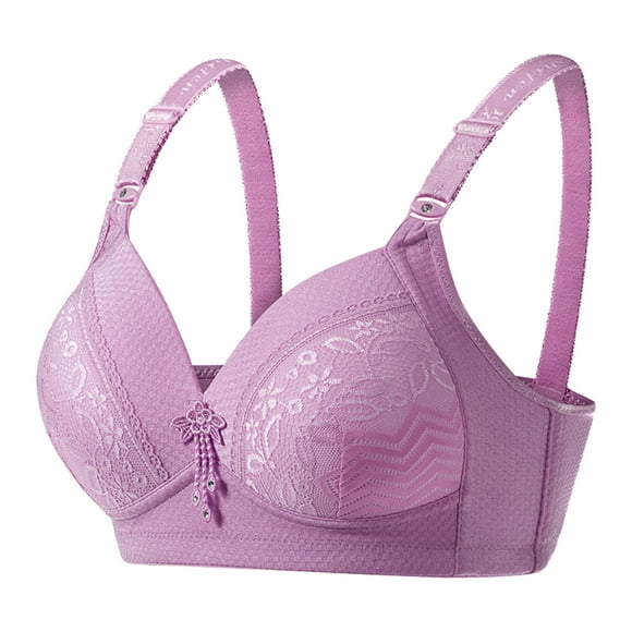 Bigersell Running Girl Sports Bra Women Bra Wire Free Underwear 1 Piece Bra Everyday Underwear Bras Short Size Bra for Backless Dresses, Style 6263, Purple 42C